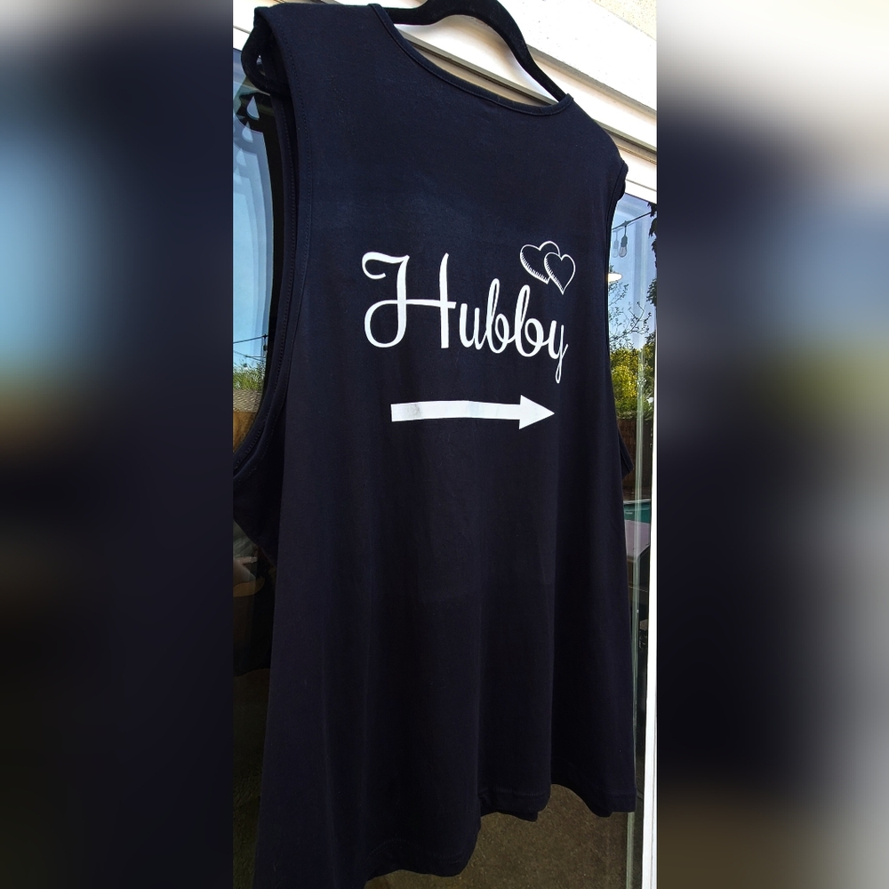 Matching “Just Married” Hubby & Wifey Black Shirts Set of 2 Plus Size XXL 18/20 - Picture 6 of 16